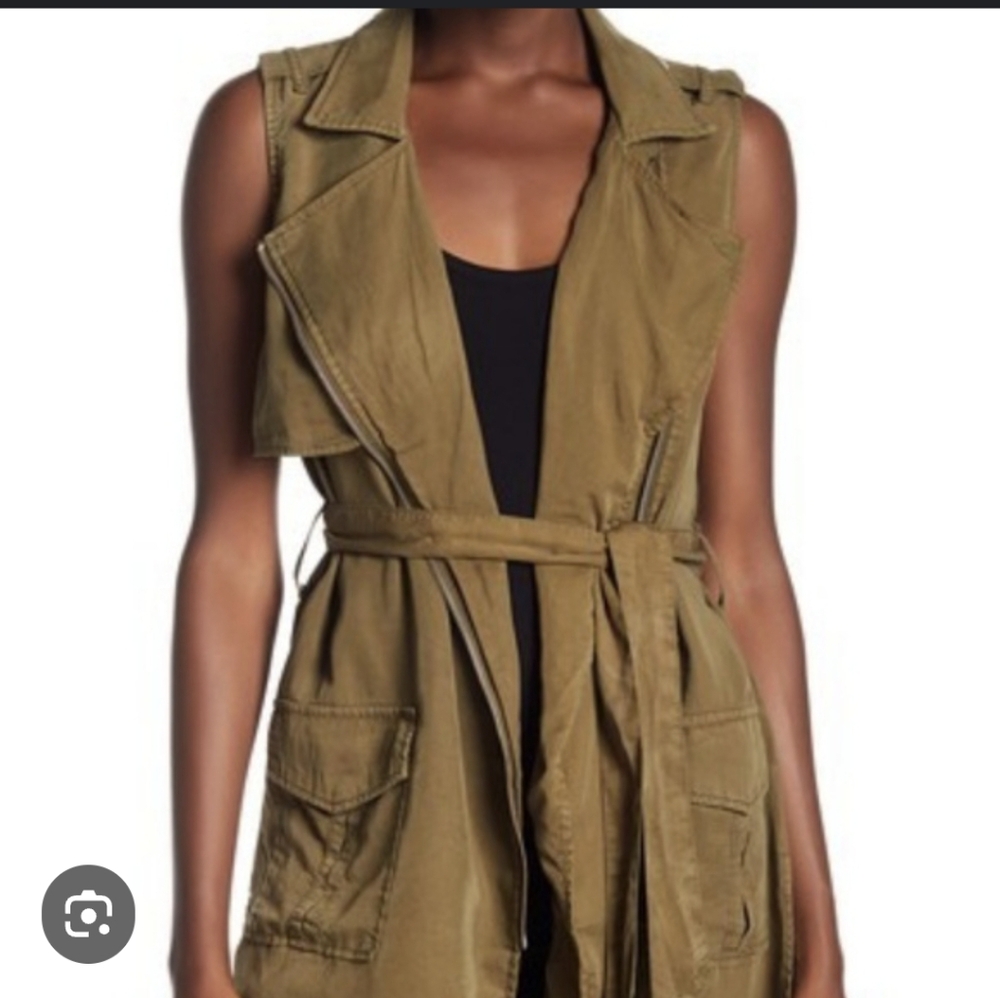 Green Army Cardigan Vest
